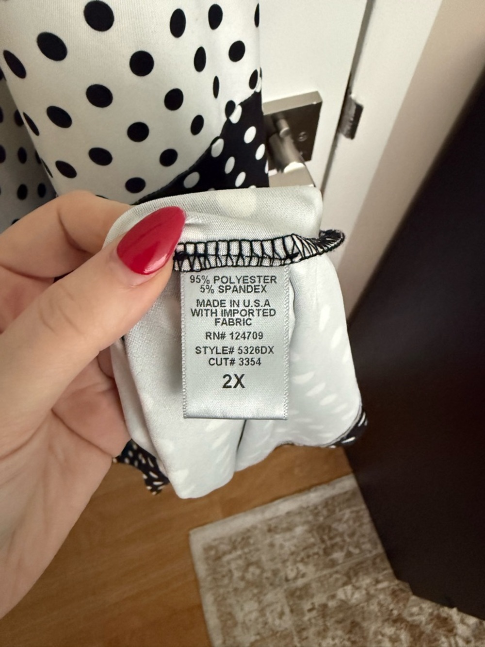 IC by Connie K - Polka Dot Swing Dress - Black & White Colorblock - Picture 5 of 12